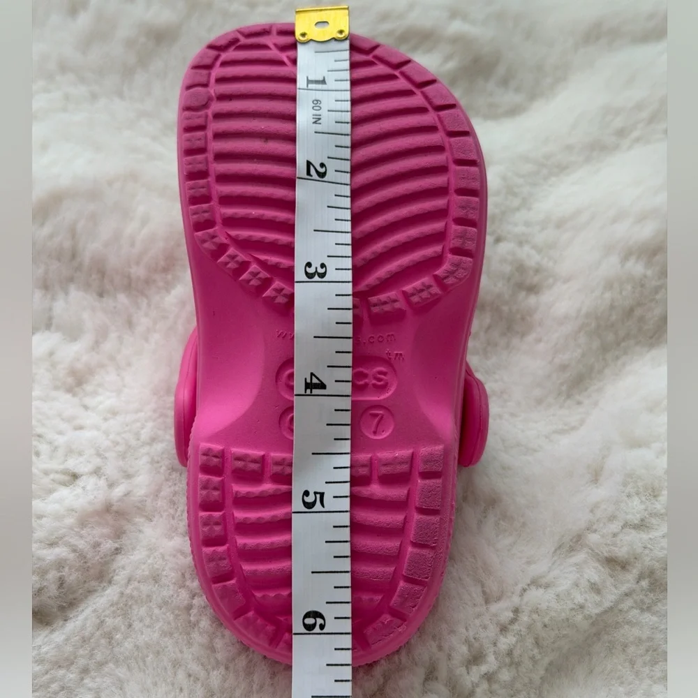 Bright Pink Iconic CROCS Toddler Clogs- Comfortable Shoes with Crocodile Detail